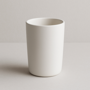 Vaso para velas color blanco opaco