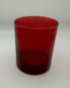 Vaso para velas color rojo transparente