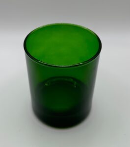 Vaso para velas color verde transparente