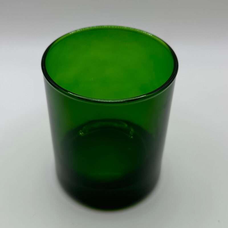 Vaso para velas color verde transparente
