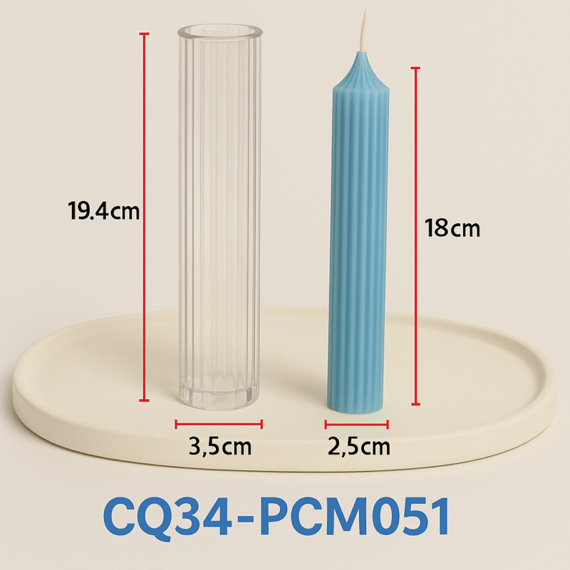 Molde de Plástico para Velas Finas y Estriadas