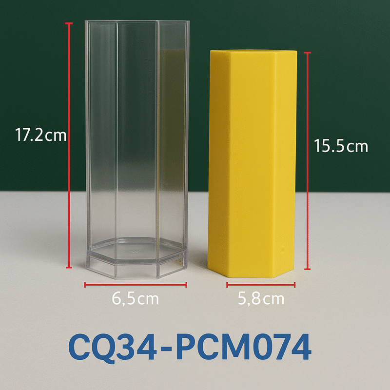 Molde de Plástico para Velas Hexagonales Altas 