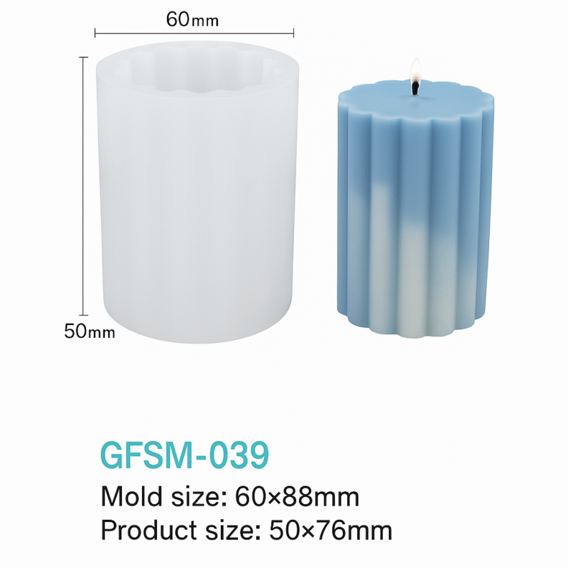 Molde de Silicona Estriado para Velas