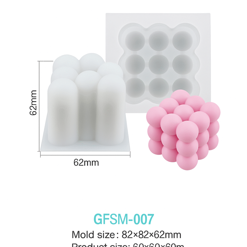 Molde de Silicona para Vela Bubble Cube Individual