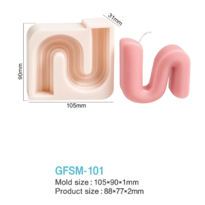 Molde de Silicona para Velas con Forma Curva U