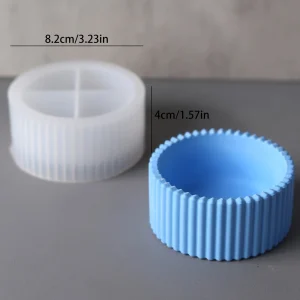 Molde de Silicona para resina Acanalada Redonda con Divisiones (8,2 × 4 cm)