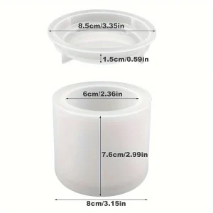 Molde de Silicona con Tapa – Cilíndrico 8×7,6 cm