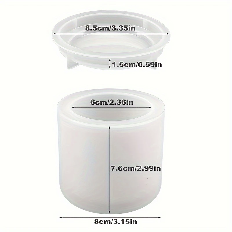 Molde de Silicona con Tapa – Cilíndrico 8×7,6 cm