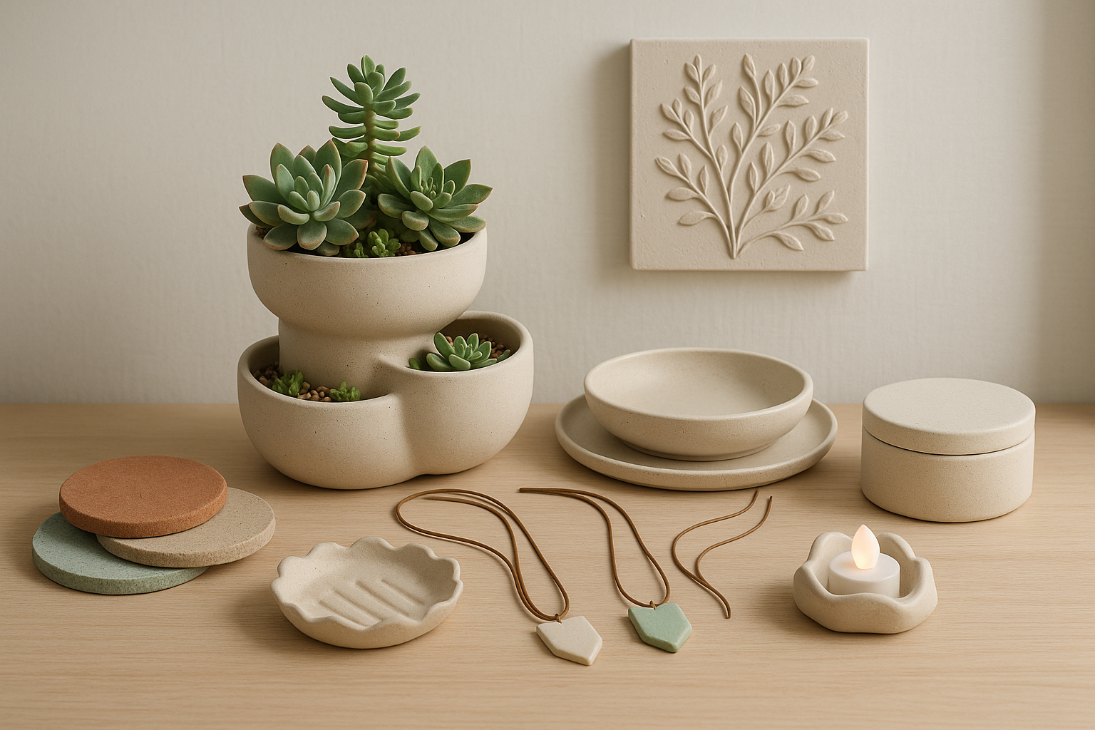 Foto de artesanias hechas con arcilla