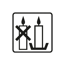Pictograma sobre el transporte de una vela encendida.