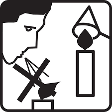 Pictograma sobre como extinguir una vela