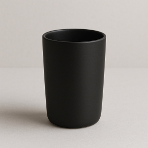 Vaso para velas color negro opaco