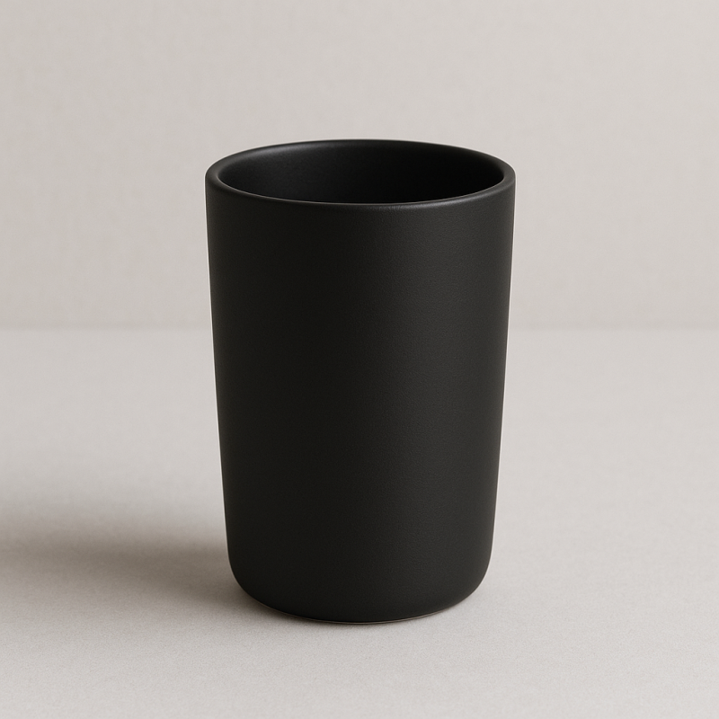 Vaso para velas color negro opaco